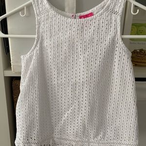 White girls eyelet Lilly Pulitzer tank top.